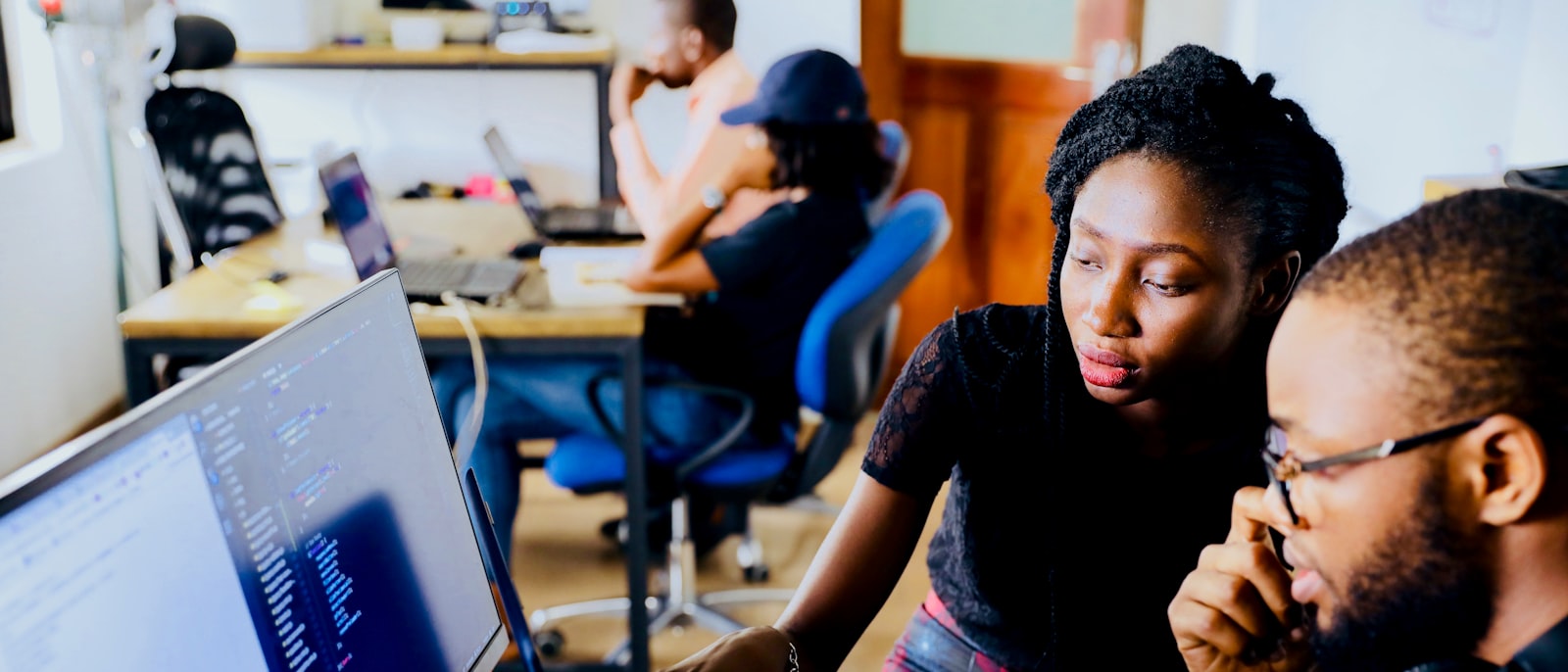 A Coding Captain builder at work on a client's software.